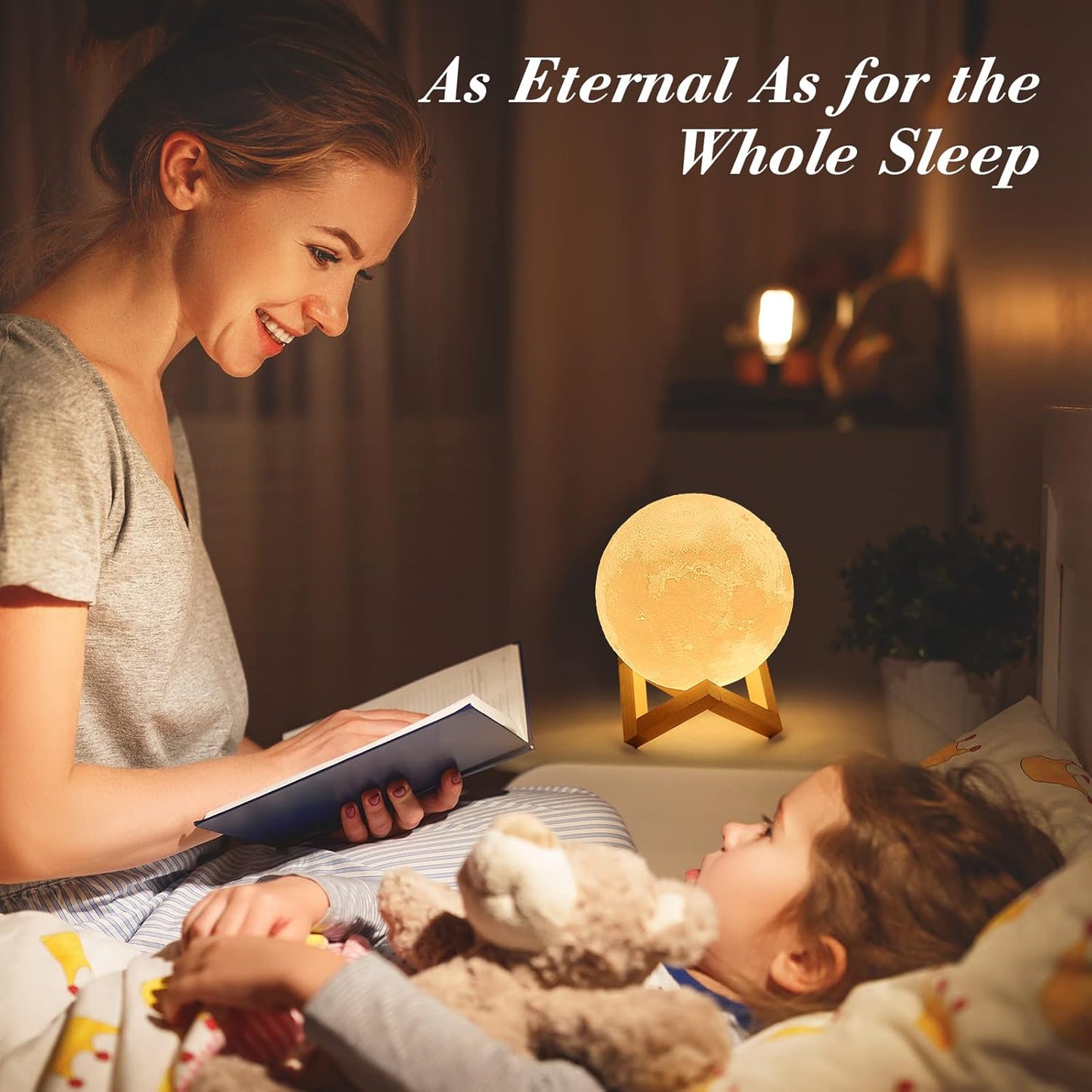 Noctura Moon Lamp as a warm bedside reading light